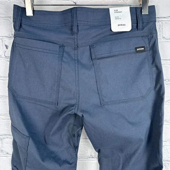 PrAna Stretch Zion Straight Pants - Stormy Night Color, 28x32, Water Repellent & UPF 50+ For Outdoor Adventures